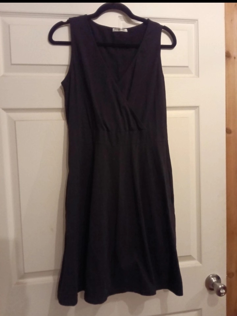 Sleeveless Black V-Neck A-Line Dress